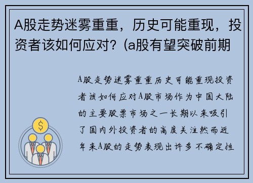 A股走势迷雾重重,历史可能重现,投资者该如何应对?(a股有望突破前期高点) A股走势迷雾重重,历史可能重现,投资者该如何应对?(a股有望突破前期高点)